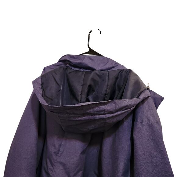 Woman Within Purple Full Zip Quilted Removable Hood Raincoat Jacket Sze 26/28 2X - Picture 6 of 10